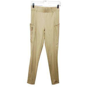 Santiny Womens Beige Riding Pants leggings Size S With Pockets & Stretch
